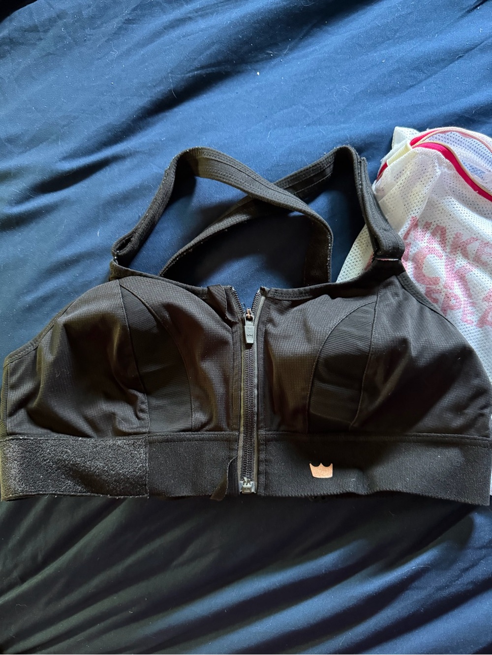SHEFIT Black High-Support Front-Zip Sports Bra